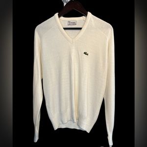EUC Vintage Lacoste Sweater circa 1980’s. Cream Color